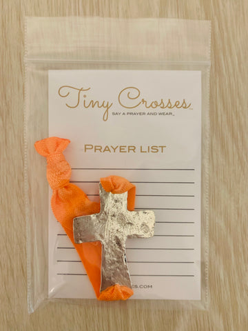 SILVER: Tangerine Tiny Crosses Prayer Bracelet