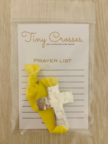 SILVER: Lemon Tiny Crosses Prayer Bracelet