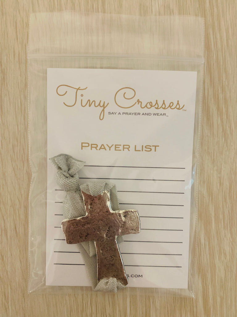 SILVER: Gray Tiny Crosses Prayer Bracelet - ALL ORDERS PLACED AFTER 12:01AM ON MONDAY, MAY 13TH WILL SHIP ON FRIDAY, MAY 17TH!