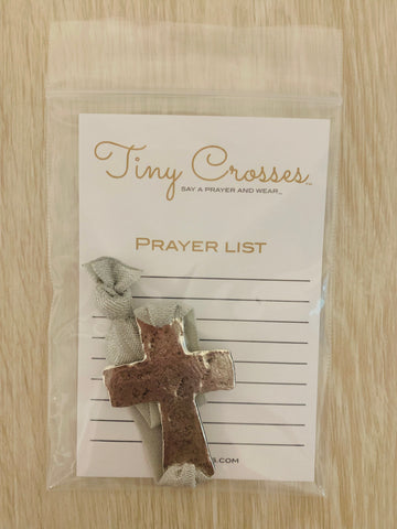SILVER: Gray Tiny Crosses Prayer Bracelet