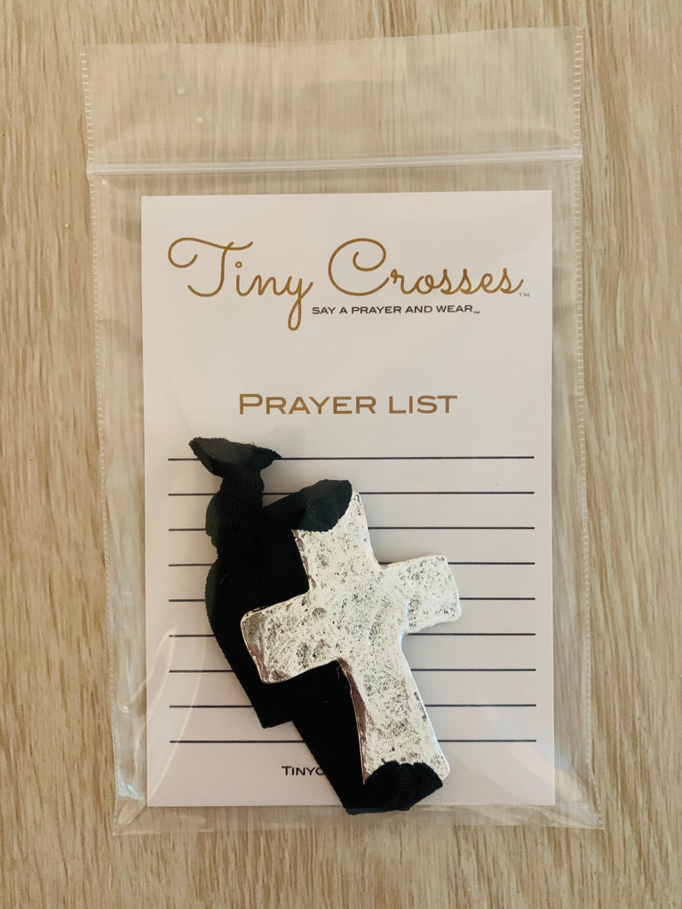 SILVER: Black Tiny Crosses Prayer Bracelet - ALL ORDERS PLACED AFTER 12:01AM ON MONDAY, MAY 13TH WILL SHIP ON FRIDAY, MAY 17TH!
