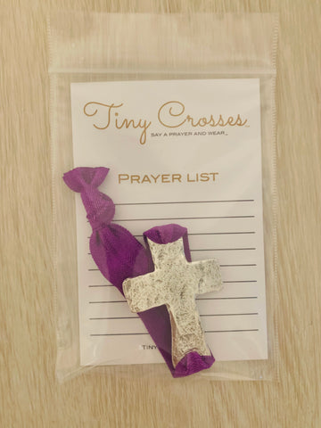 SILVER: Dark Purple Tiny Crosses Prayer Bracelet - ALL ORDERS PLACED AFTER 12:01AM ON MONDAY, MAY 13TH WILL SHIP ON FRIDAY, MAY 17TH!
