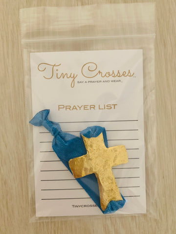 GOLD: Nautical Blue Tiny Crosses Prayer Bracelet - ALL ORDERS PLACED AFTER 12:01AM ON MONDAY, MAY 13TH WILL SHIP ON FRIDAY, MAY 17TH!