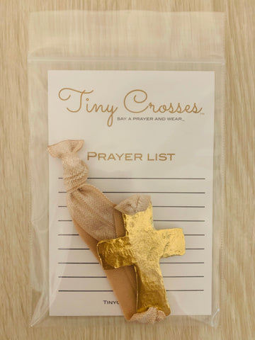 GOLD: Champagne Tiny Crosses Prayer Bracelet