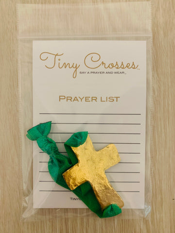 GOLD: Emerald Tiny Crosses Prayer Bracelet