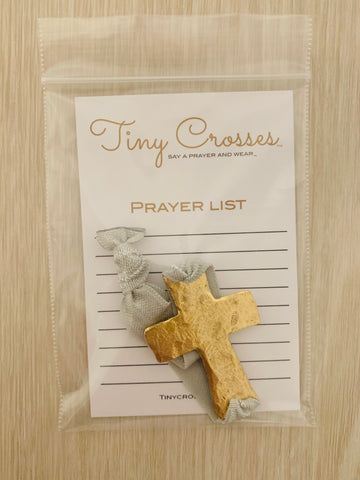 GOLD: Gray Tiny Crosses Prayer Bracelet