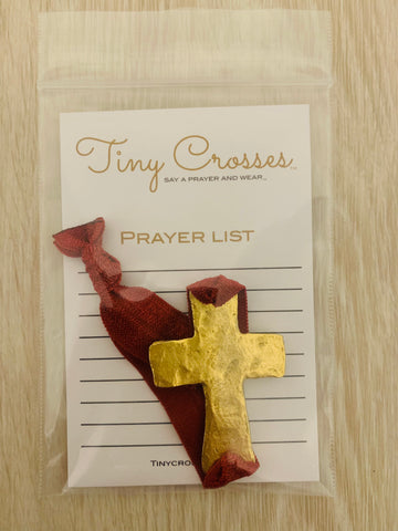 GOLD: Maroon Tiny Crosses Prayer Bracelet